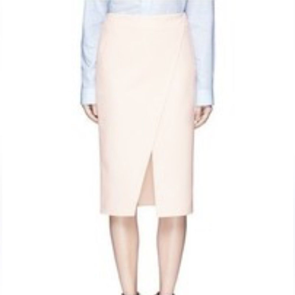 NWT ACNE STUDIOS Pau Wrap Pencil Skirt Neutral Cream Nude Diagonal 40 8 L